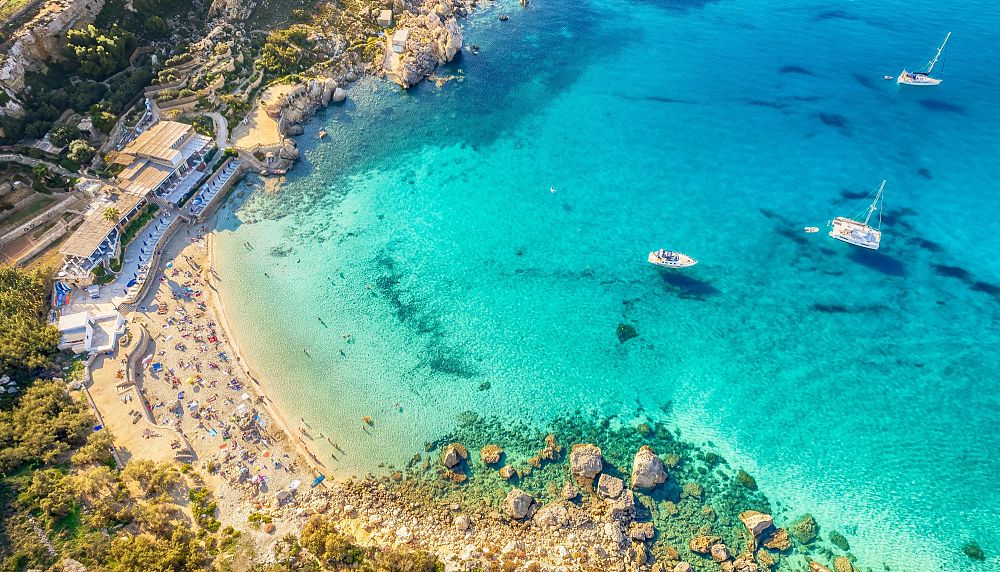 Aerial view of Paradise Bay